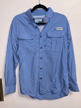 Magellan Outdoors Men’s Light Blue Lightweight Shirt Jacket